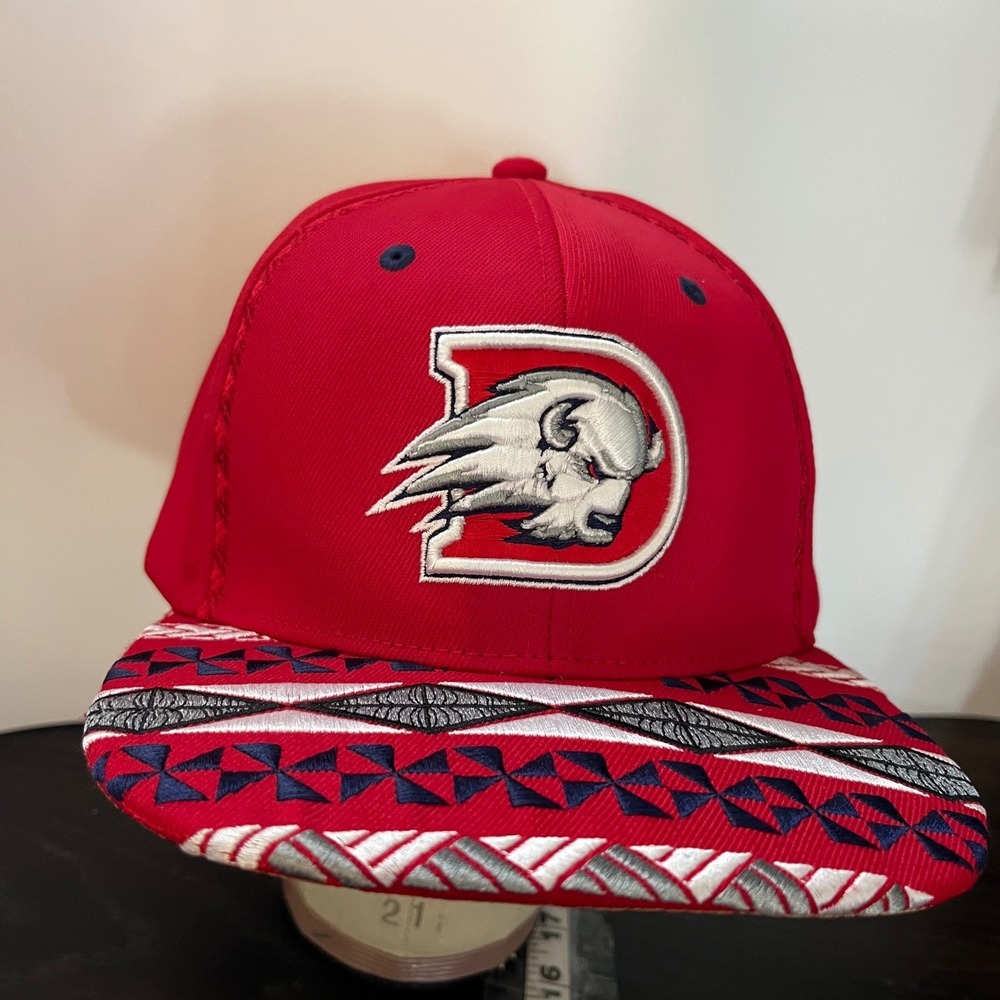 New Zephyr Dixie State Trailblazers Snapback Hat Red Tribal Print Cork Bill Cap